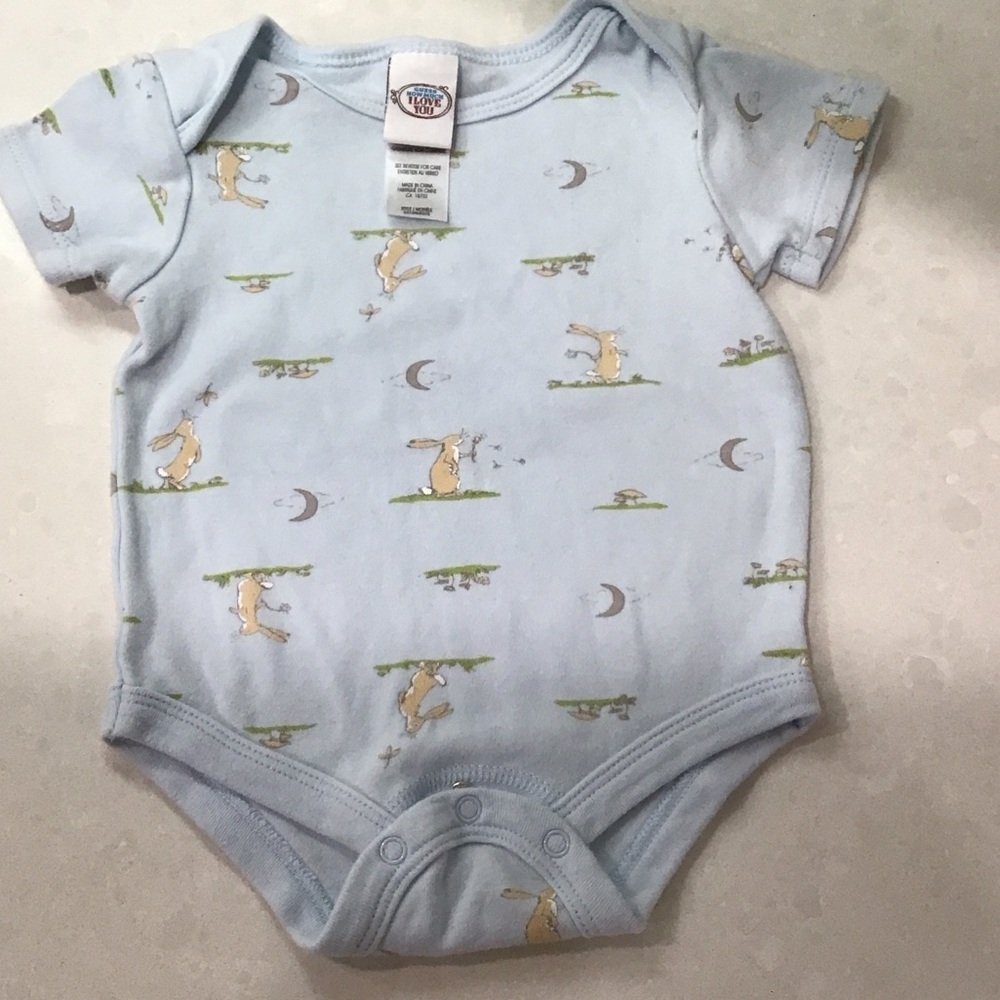 Guess Light Blue Baby Bodysuit with Animal Design